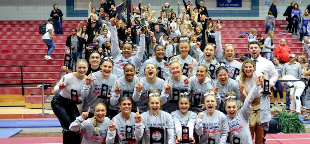 Lindenwood at last year's USAG championships, where they triumphed. Photo credit: Lindenwood Gymnastics